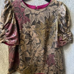 Anthropologie size 6 is glitter top . Mosaic glitter design with sequence.